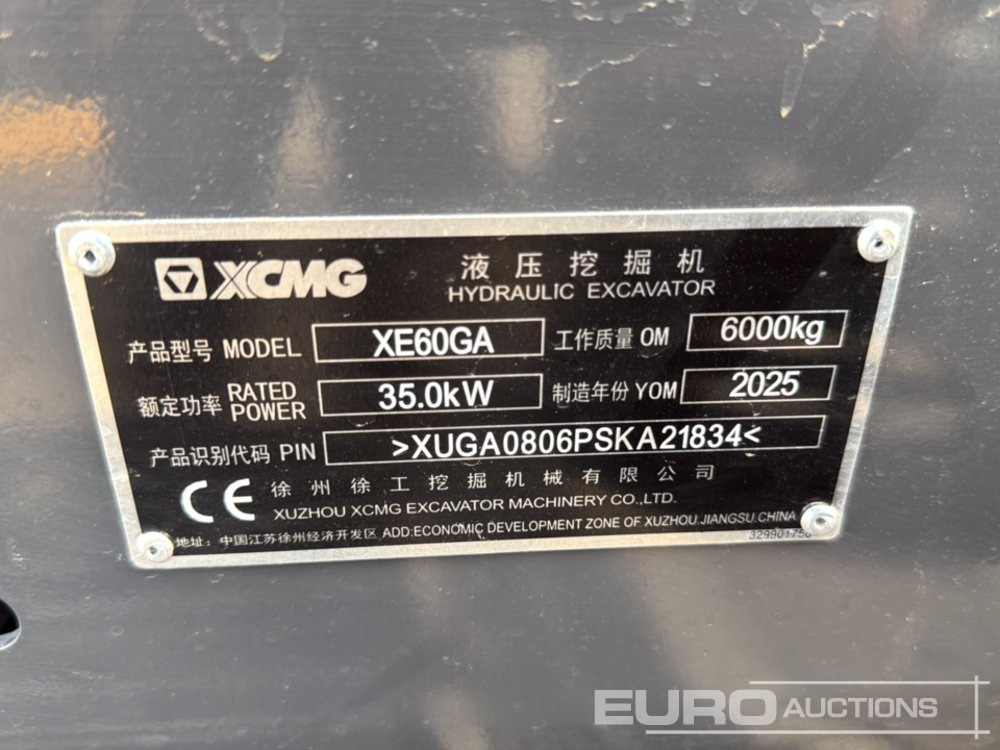 حفارة مصغرة Unused 2025 XCMG XE60GA: صور 31