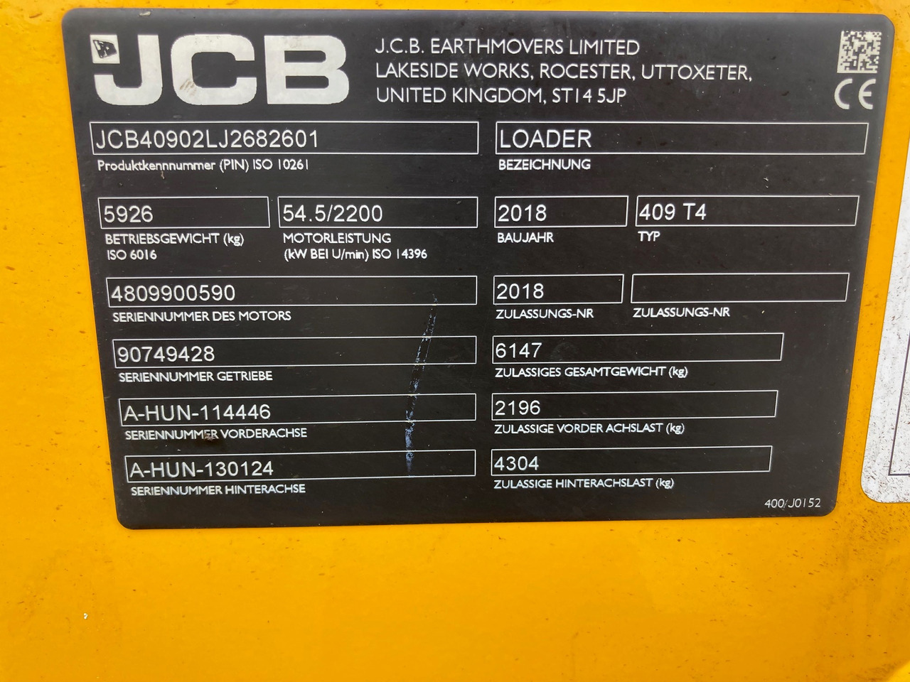 JCB Radlader Typ 409 - لودر: صور 2 JCB Radlader Typ 409 - لودر: صور 2