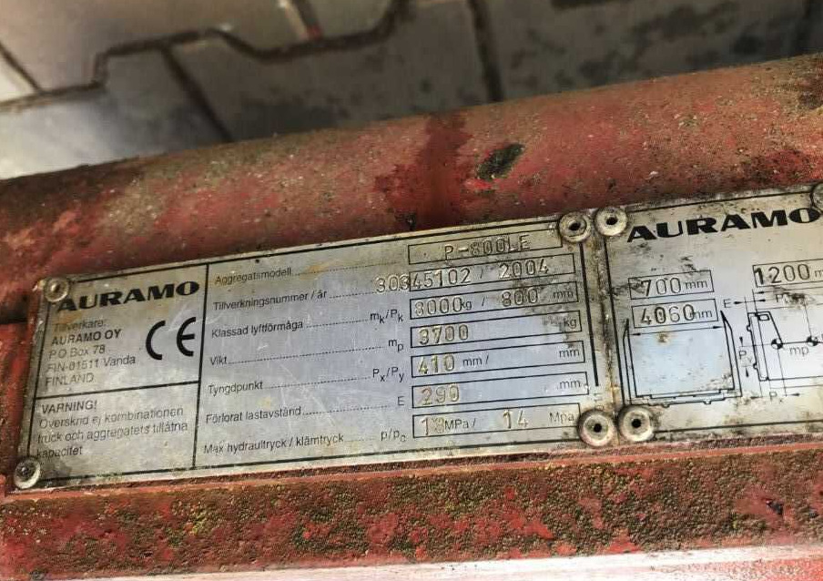 Auramo P-800LE - المشبك - رافعة شوكية: صور 4 Auramo P-800LE - المشبك - رافعة شوكية: صور 4