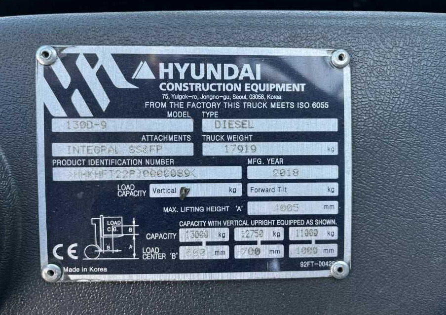 Hyundai 130D-9 - رافعة شوكية ديزل: صور 3 Hyundai 130D-9 - رافعة شوكية ديزل: صور 3