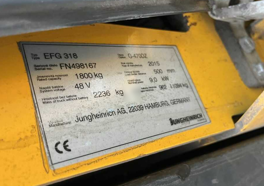 Jungheinrich EFG318 - رافعة شوكية كهربائية: صور 4 Jungheinrich EFG318 - رافعة شوكية كهربائية: صور 4