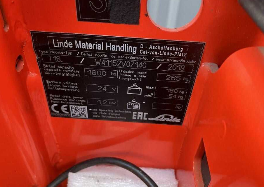 Linde T16 - معدات الرفع منخفض المستوى: صور 4 Linde T16 - معدات الرفع منخفض المستوى: صور 4
