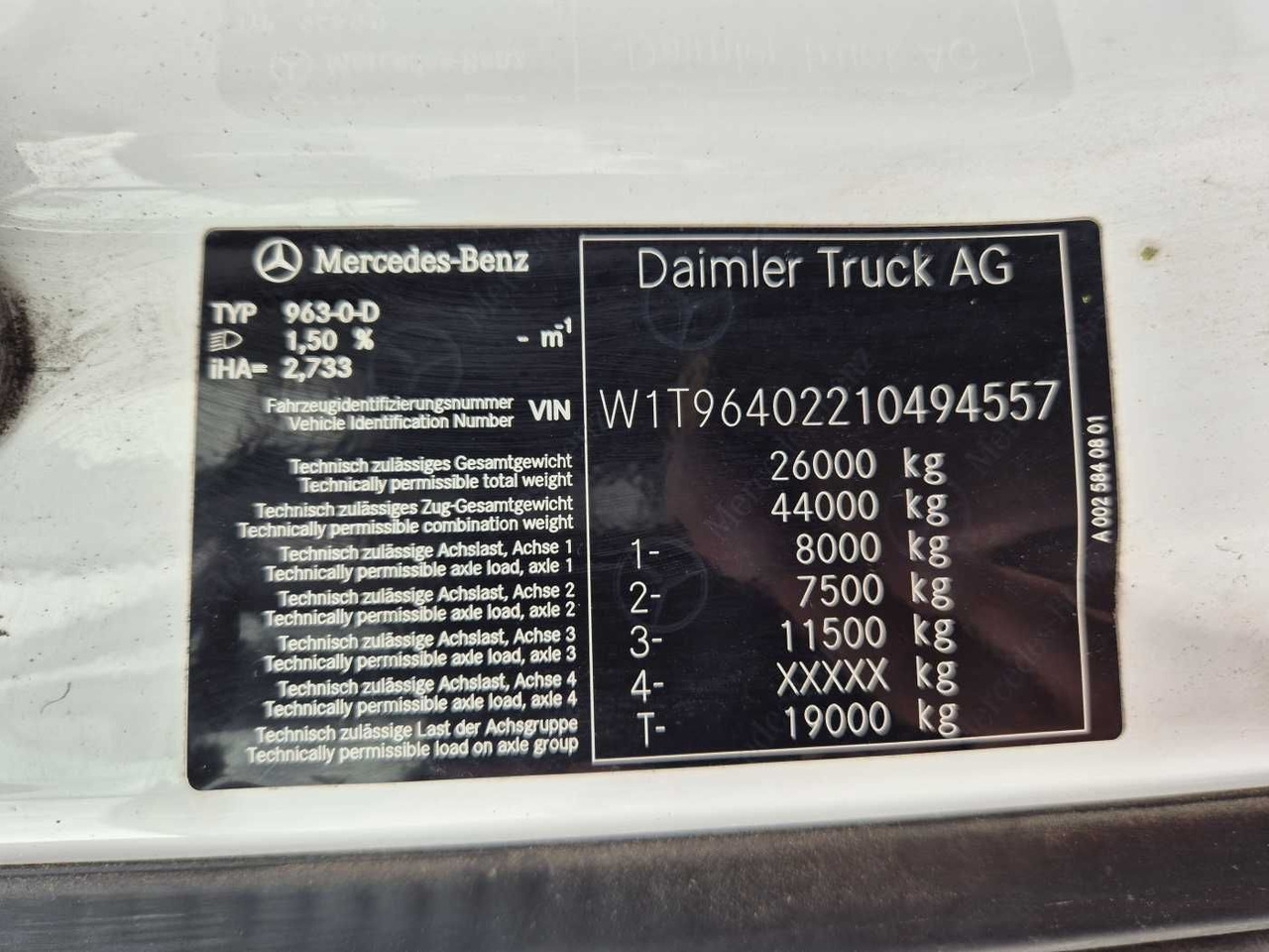 قلابات Mercedes-Benz Arocs 2643 L 6x2/4 VDL AHK Funk Vorlaufachse: صور 15