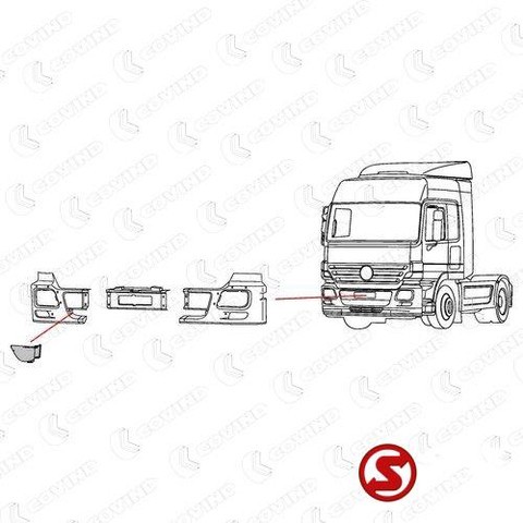 Mercedes-Benz Bumper plastic actros mp2 rechts - ركن مصد السيارة - شاحنة: صور 2 Mercedes-Benz Bumper plastic actros mp2 rechts - ركن مصد السيارة - شاحنة: صور 2