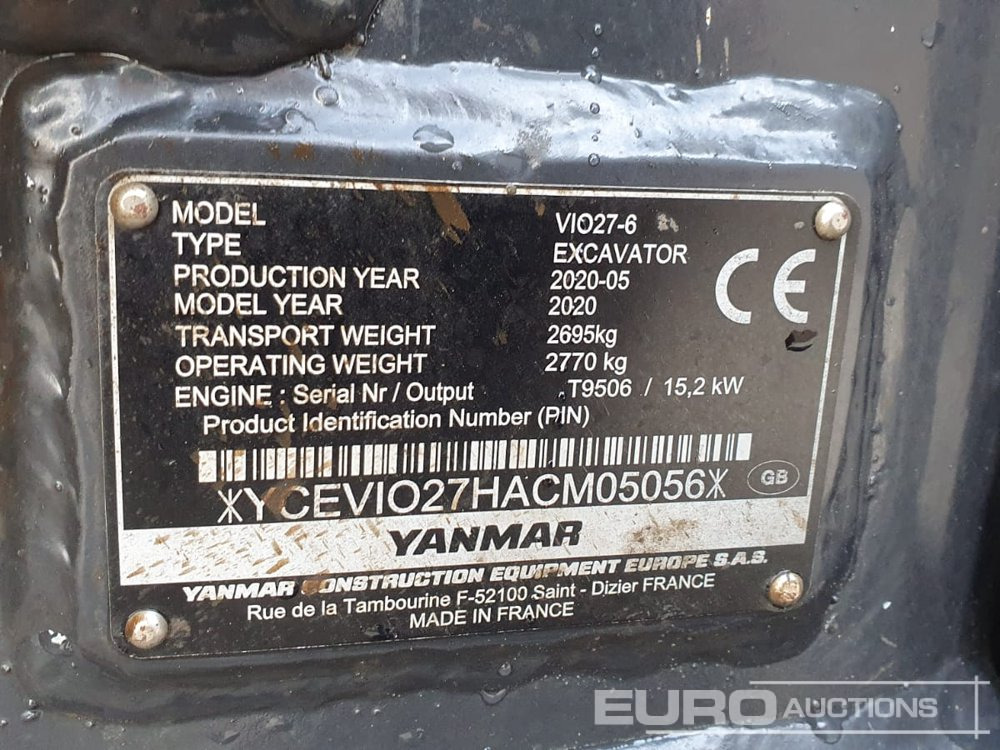 2020 Yanmar VIO27-6 - حفارة مصغرة: صور 5 2020 Yanmar VIO27-6 - حفارة مصغرة: صور 5