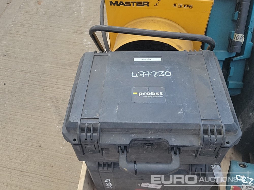 معدات البناء Probst FXAH120 Cordless Vacuum Lift (3 of), Makita 110 Volt Circular Saw, Makita Cordless Resipricating Saw, 415 Volt Masters Space Heater, 110 Volt Milwaukee Hammer Drill: صور 9