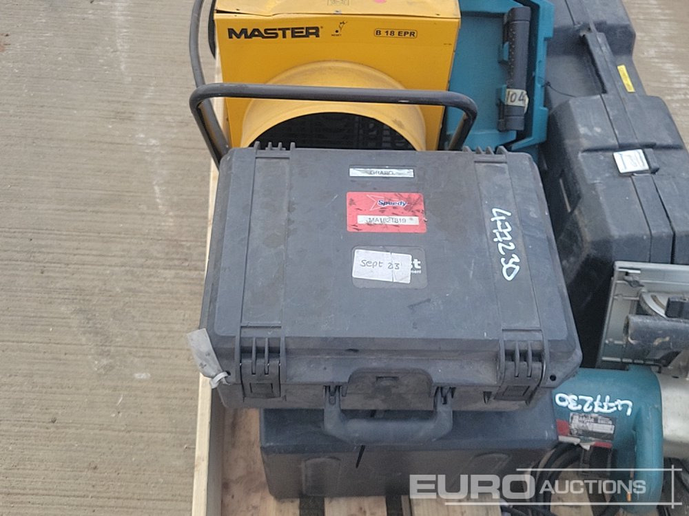 معدات البناء Probst FXAH120 Cordless Vacuum Lift (3 of), Makita 110 Volt Circular Saw, Makita Cordless Resipricating Saw, 415 Volt Masters Space Heater, 110 Volt Milwaukee Hammer Drill: صور 11