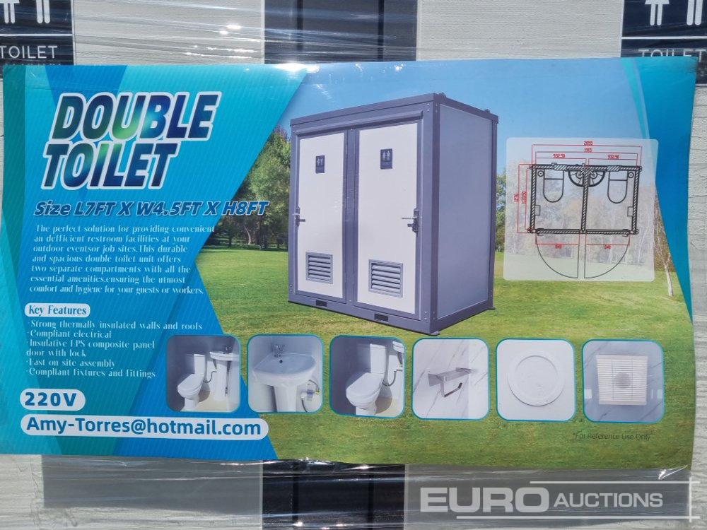 Unused 2025 220V Double Toilet Block (Cannot Be Reconsigned) - حاوية شحن: صور 1 Unused 2025 220V Double Toilet Block (Cannot Be Reconsigned) - حاوية شحن: صور 1
