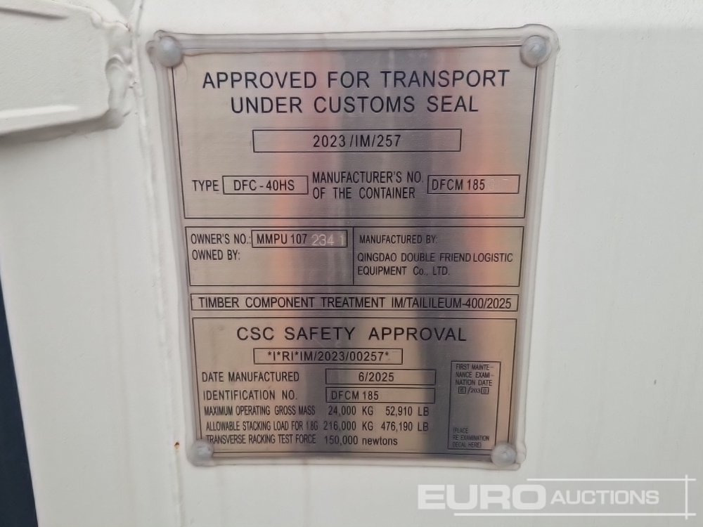 Unused 40' Container, 4 Side Double Doors (Cannot Be Reconsigned) - حاوية شحن: صور 5 Unused 40' Container, 4 Side Double Doors (Cannot Be Reconsigned) - حاوية شحن: صور 5