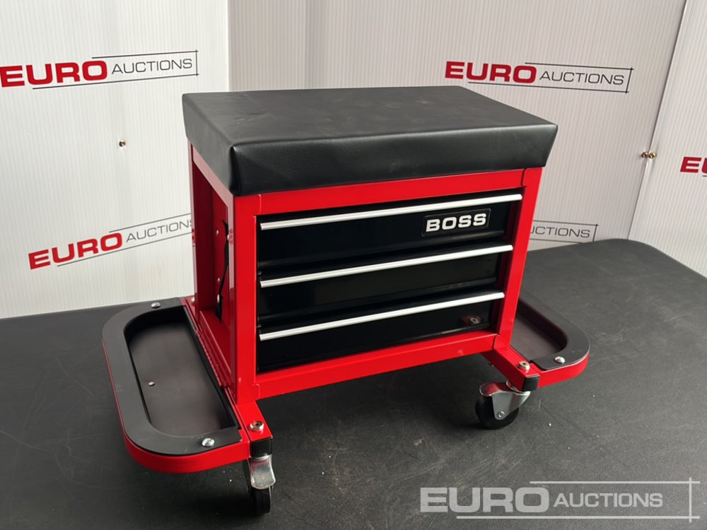 Unused Boss Wheeled Stool Tool Box, 3 Drawers, Magnetic Trays - معدات الورش: صور 1 Unused Boss Wheeled Stool Tool Box, 3 Drawers, Magnetic Trays - معدات الورش: صور 1