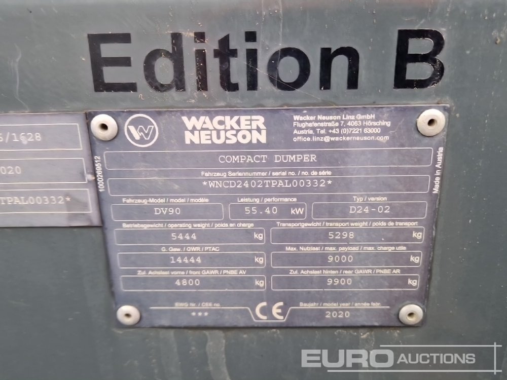 شاحنة قلابة صغيرة Wacker Neuson DV90: صور 34