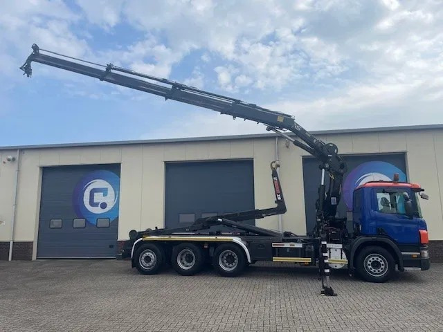 شاحنة كرين Scania P380 LB 8x4*4 HNA Euro 5 - HIAB 211 E-3 Hipro Crane with remote control + Multilift  XR26S61 Hooklift - Year 2009 - Km 336.501 !! - Good condition: صور 12