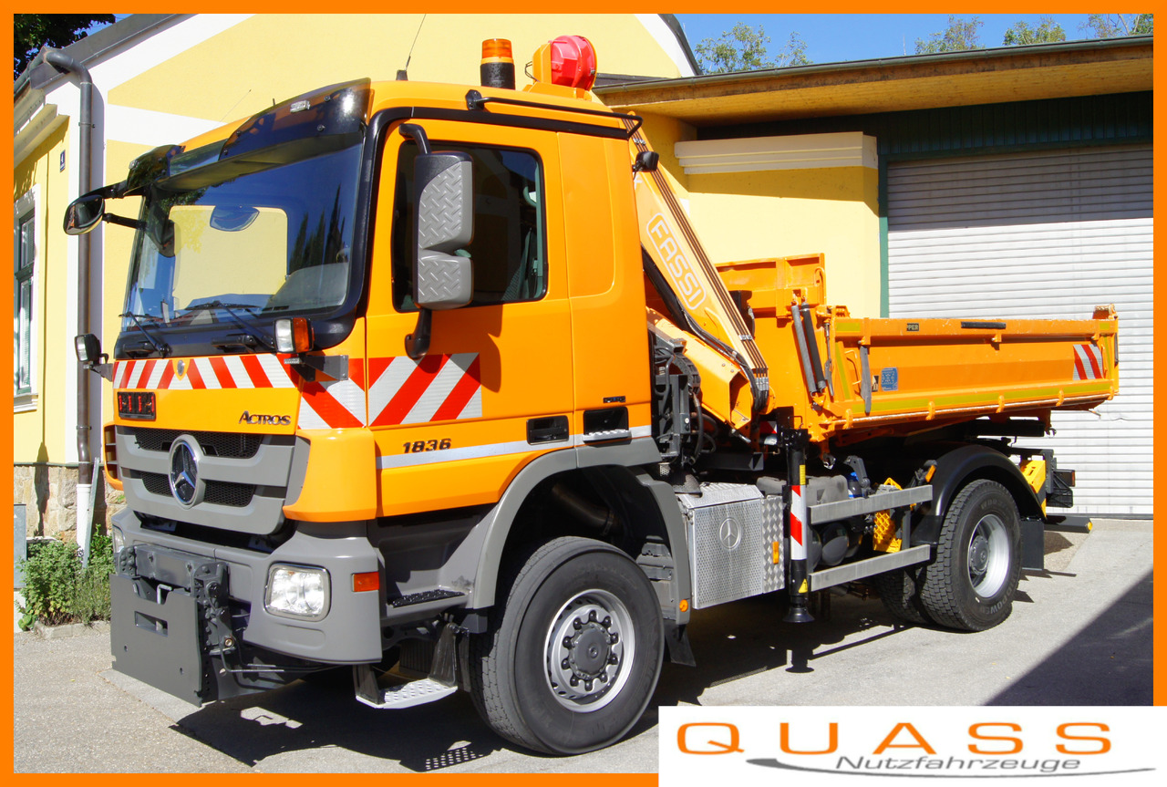 MERCEDES-BENZ ACTROS 1836 /4x4/TÜV/FASSI 110/MEILLER/Winterdienst/Wechselsystem - قلابات, شاحنة كرين: صور 1 MERCEDES-BENZ ACTROS 1836 /4x4/TÜV/FASSI 110/MEILLER/Winterdienst/Wechselsystem - قلابات, شاحنة كرين: صور 1