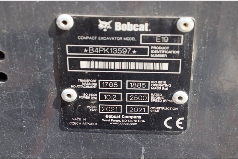 حفارة مصغرة Bobcat E19 Compact Excavator: صور 18