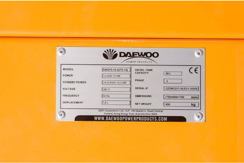 Daewoo DAGFS-15 - مجموعة المولدات: صور 4 Daewoo DAGFS-15 - مجموعة المولدات: صور 4