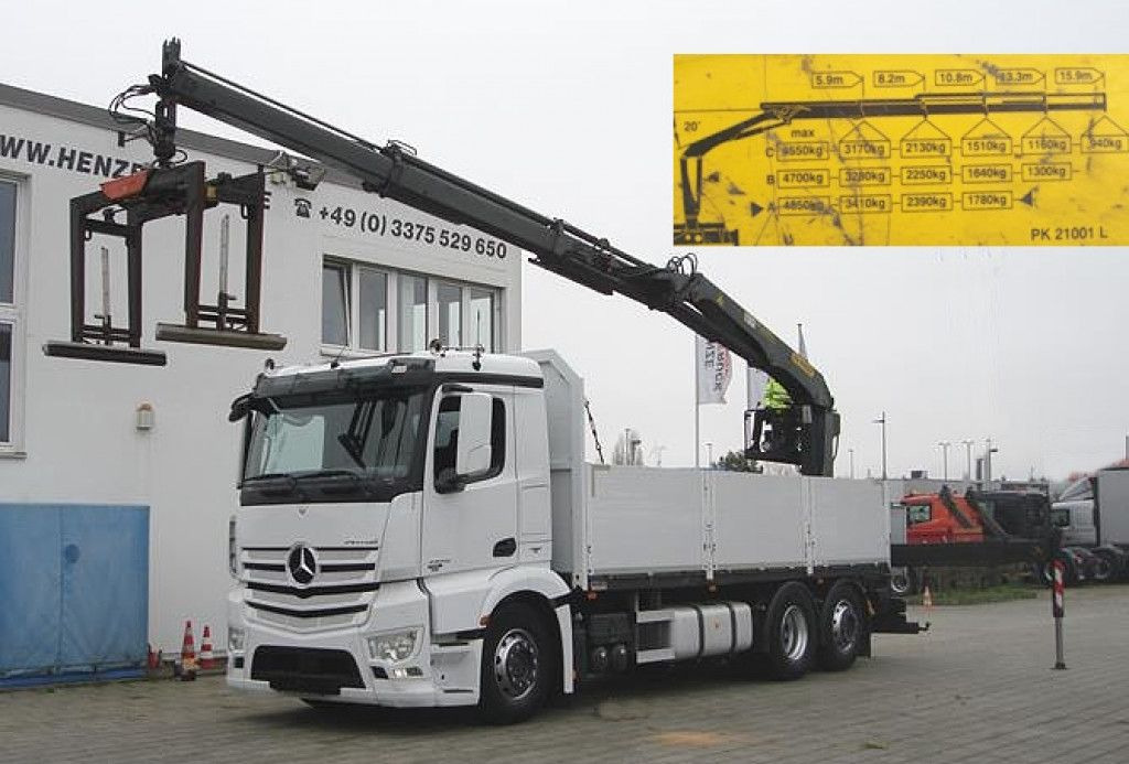 Mercedes-Benz Antos 2543 L/6x2 Pritsche Heckkran - شاحنة كرين: صور 1 Mercedes-Benz Antos 2543 L/6x2 Pritsche Heckkran - شاحنة كرين: صور 1