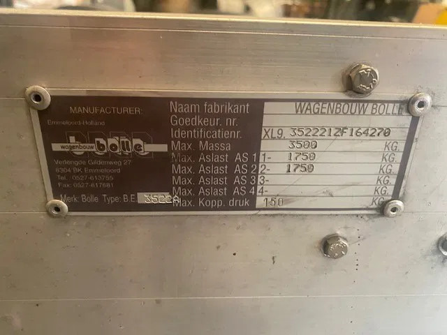 Diversen Bolle . 2 asser aanhangwagen voor kogelkoppeling 3500 kg - الشاسية مقطورة: صور 5 Diversen Bolle . 2 asser aanhangwagen voor kogelkoppeling 3500 kg - الشاسية مقطورة: صور 5